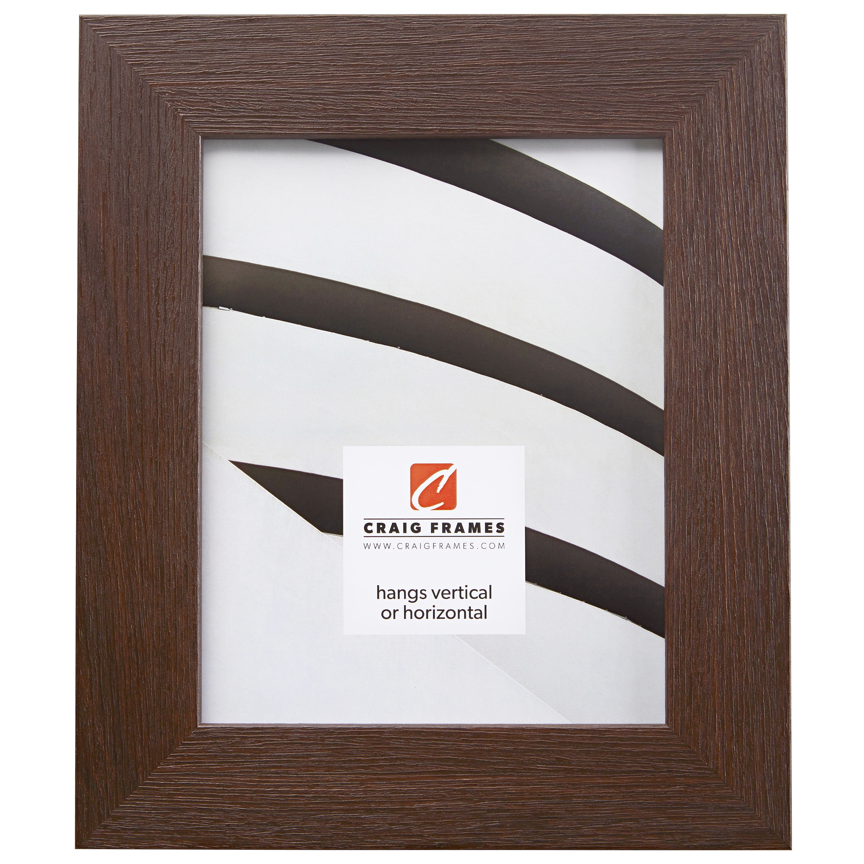 Craig Frames Bauhaus 200, 18x24 inch Picture Frame, Brown Wood Grain