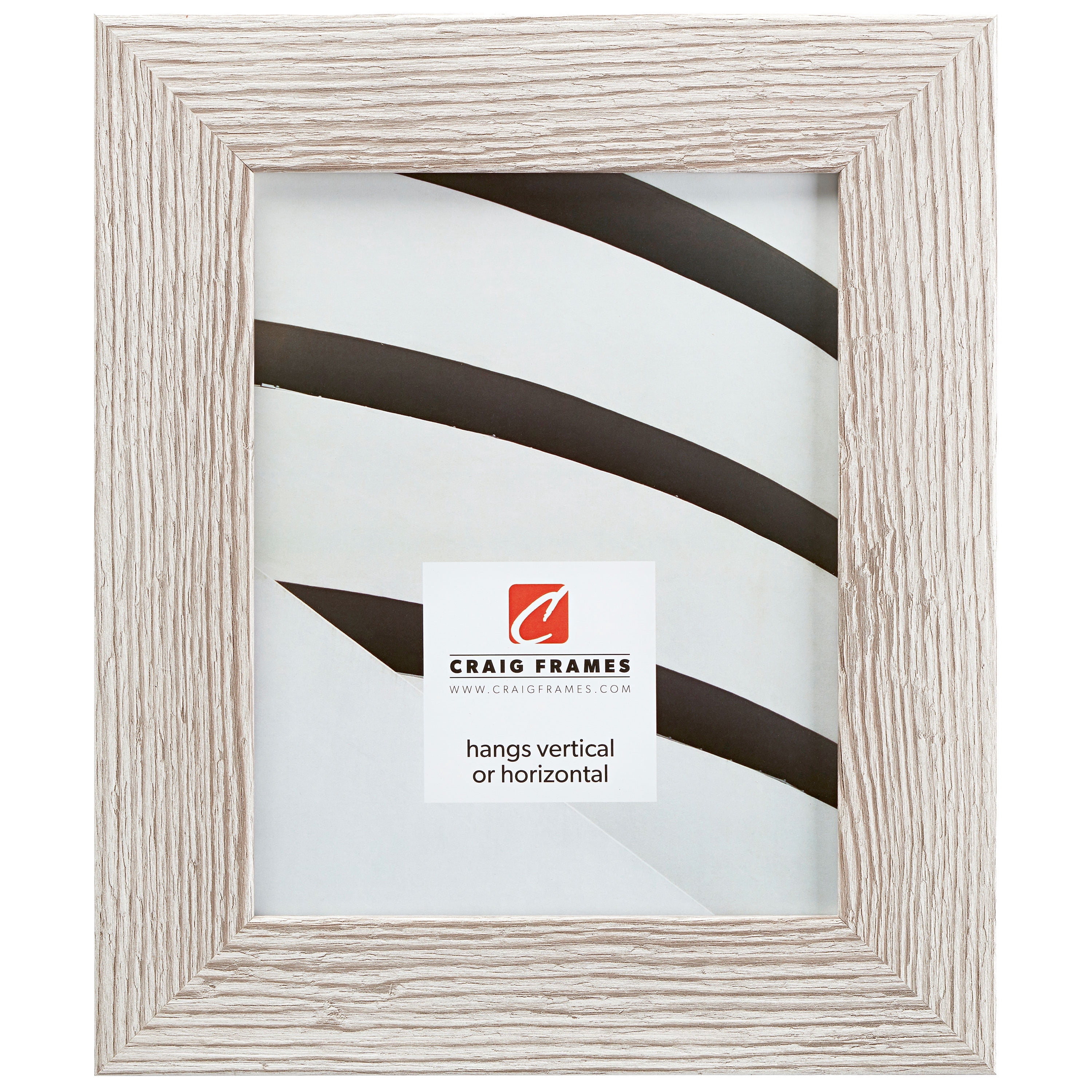 Craig Frames Bauhaus 200, 18x24 inch Picture Frame, Rustic Restoration White