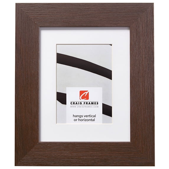 Craig Frames Bauhaus 200, 20x24 inch Brown Picture Frame Matted for a 16x20 Photo