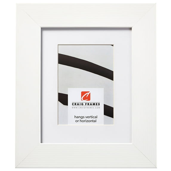 Craig Frames Bauhaus 200, 20x27 inch White Picture Frame Matted for a 16x24 Photo