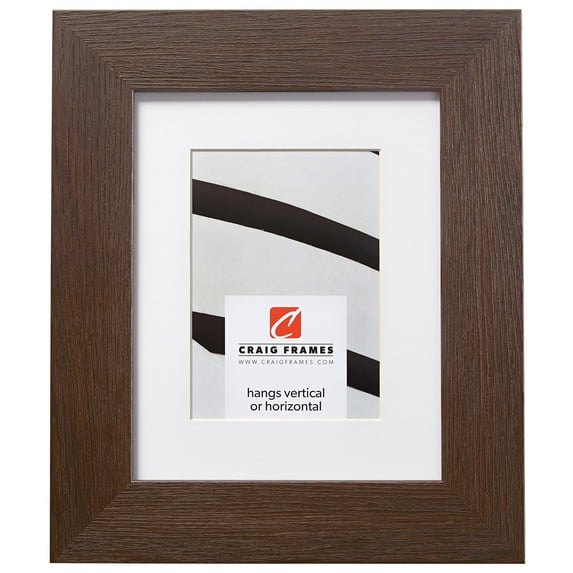Craig Frames Bauhaus 200, 20x30 inch Brown Picture Frame Matted for a 16x24 Photo
