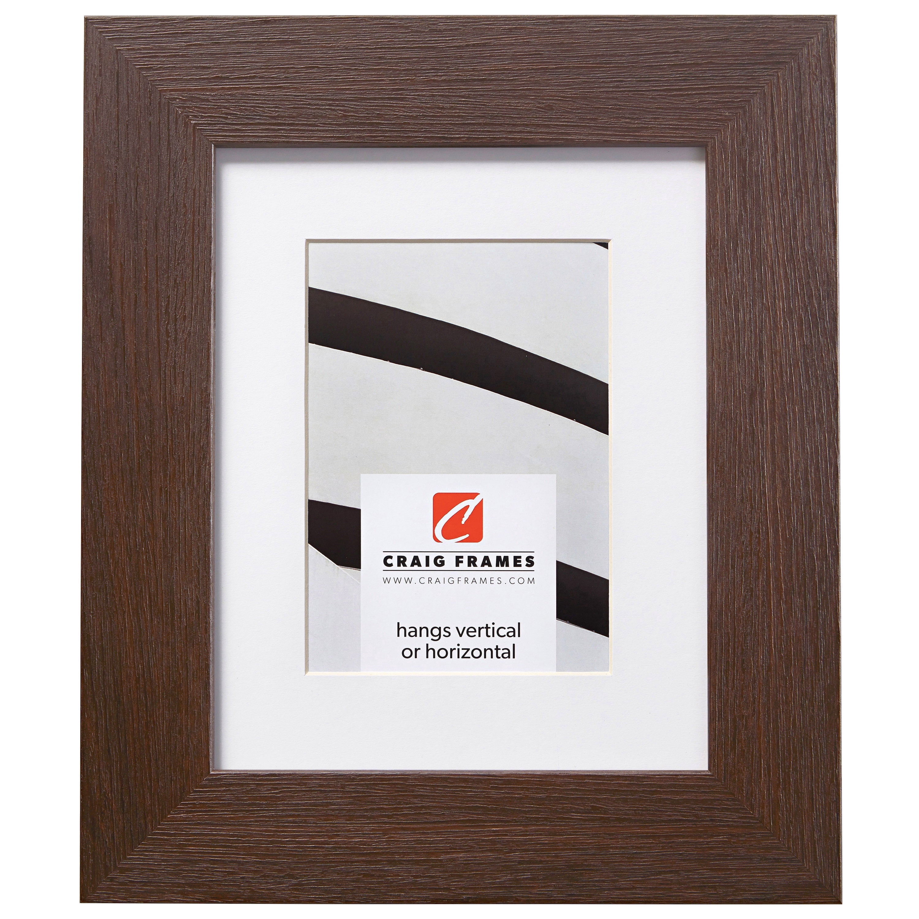 Craig Frames Bauhaus 200, 22x28 inch Brown Picture Frame Matted for an 18x24 Photo