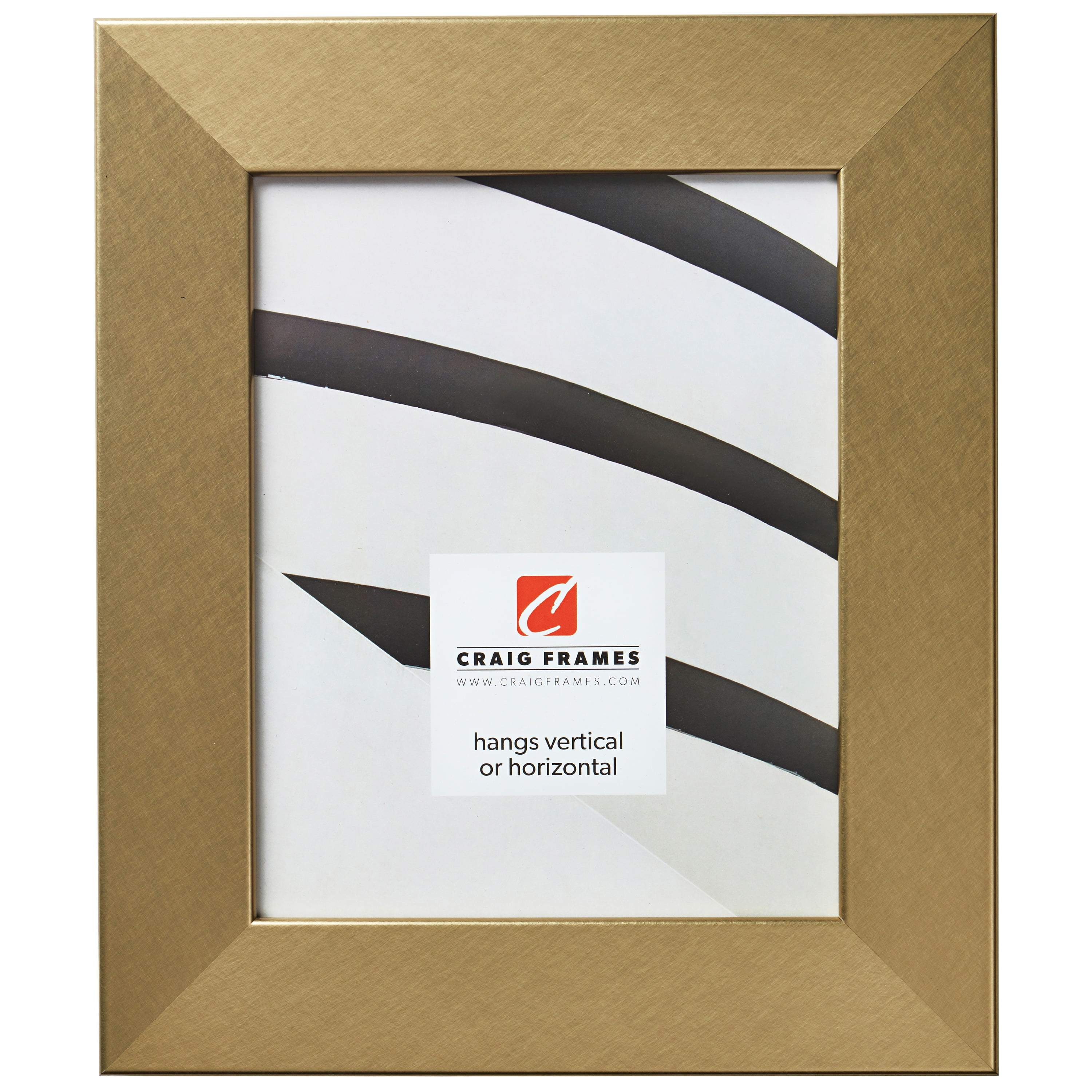 Craig Frames Bauhaus 200, 24x24 inch Picture Frame, Modern Brushed Gold ...