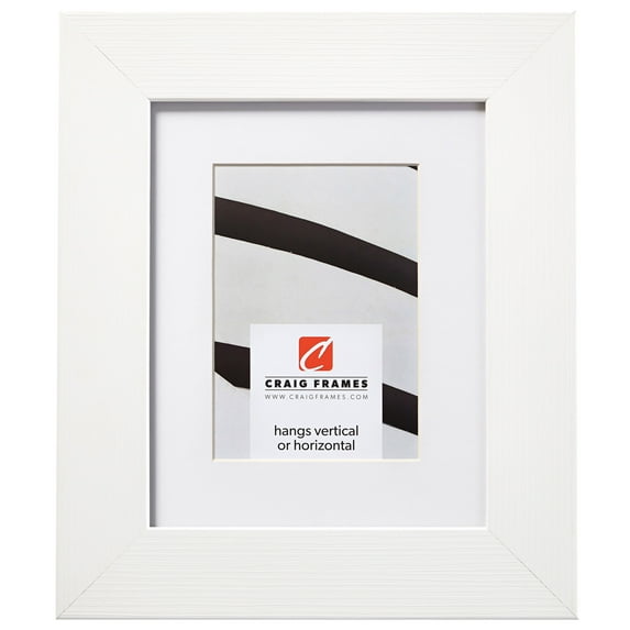 Craig Frames Bauhaus 200, 8.5x11 inch White Picture Frame Matted for a 6x9 Photo