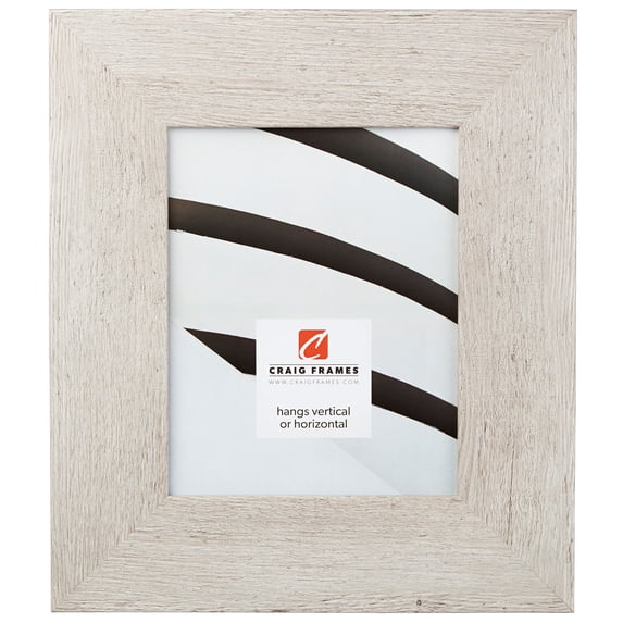 Craig Frames Bauhaus 300, 8x10 inch Picture Frame, Rustic Restoration White