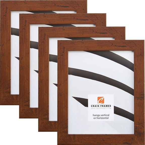 Craig Frames Bauhaus Modern Dark Walnut Picture Frame, Set of 4