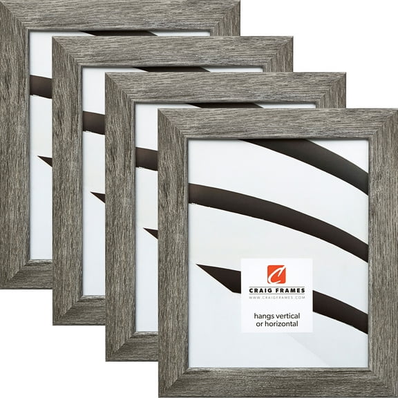 Craig Frames Bauhaus Modern Gray Picture Frame, Set of 4