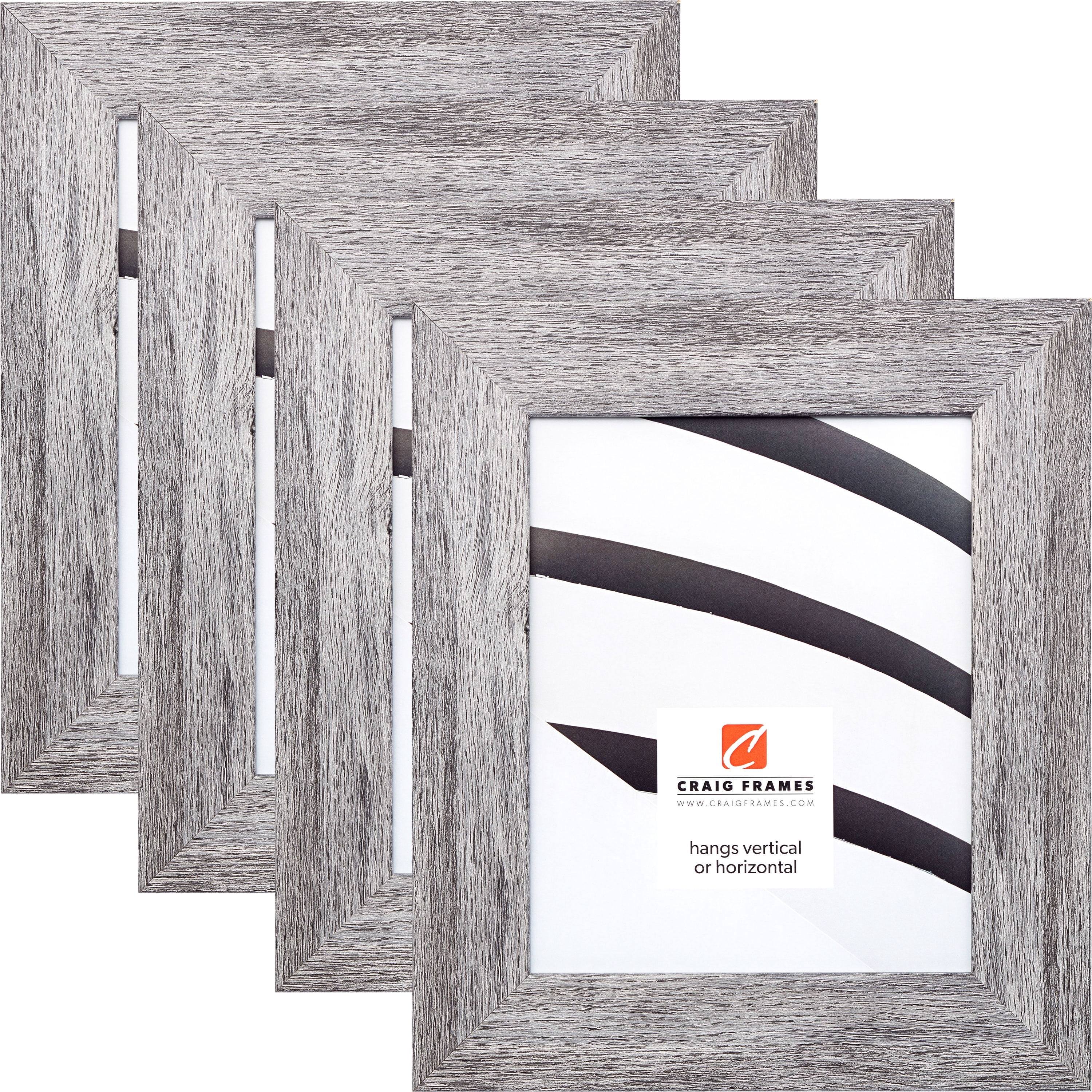 Craig Frames Bauhaus Modern Gray Picture Frame, Set of 4