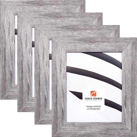 Craig Frames Bauhaus Modern Gray Picture Frame, Set of 4