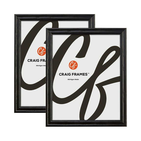 Craig Frames Black 15x21.25 inch Hardwood Picture Frame Wiltshire 200 Series, Set of Two