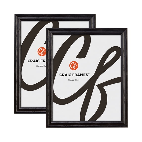 Craig Frames Black 18x21 inch Hardwood Picture Frame Wiltshire 200 Series, Set of Two