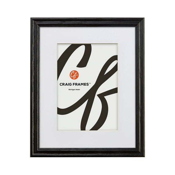 Craig Frames Black, 20x27 inch Hardwood Picture Frame Matted for a 16x24 Photo
