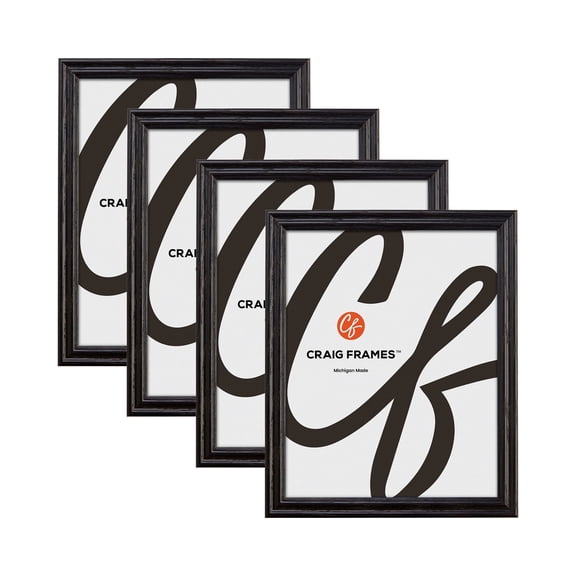Craig Frames Black 22x34 inch Hardwood Picture Frame Wiltshire 200 Series, Set of Four