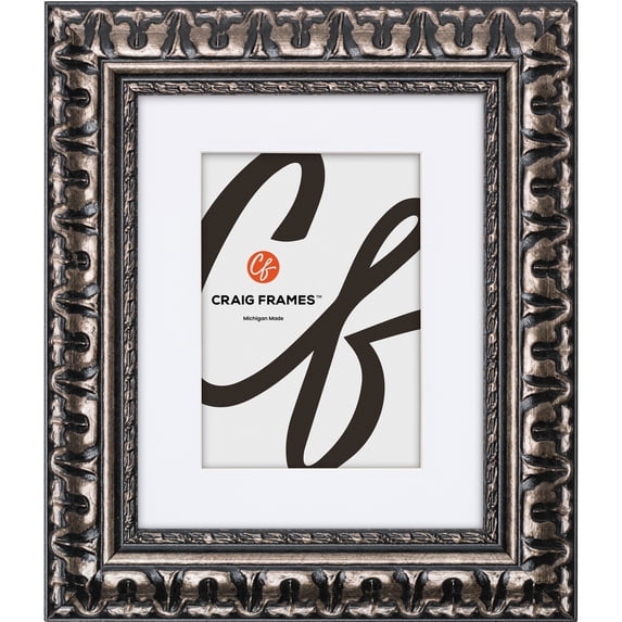 Craig Frames Bravado, 24x30 inch Antique Silver Picture Frame Matted for a 20x26 Photo