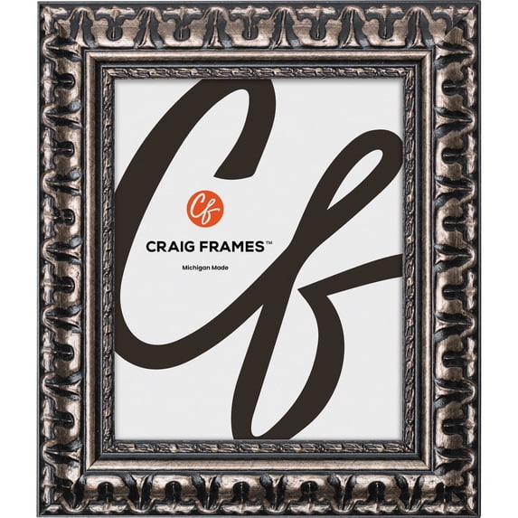 Craig Frames Bravado, 25x35 Picture Frame, Antique Silver