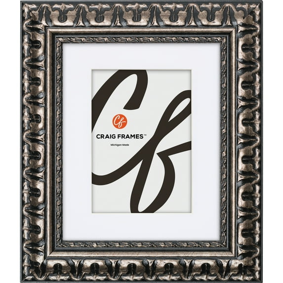 Craig Frames Bravado, 30x40 inch Antique Silver Picture Frame Matted for a 24x36 Photo