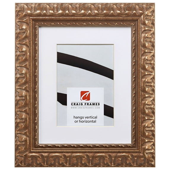 Craig Frames Bravado Ornate, 16x20 inch Antique Bronze Picture Frame Matted for a 11x14 Photo