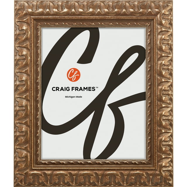 Craig Frames Bravado Ornate Antique Bronze Picture Frame, 13 by 32-Inch