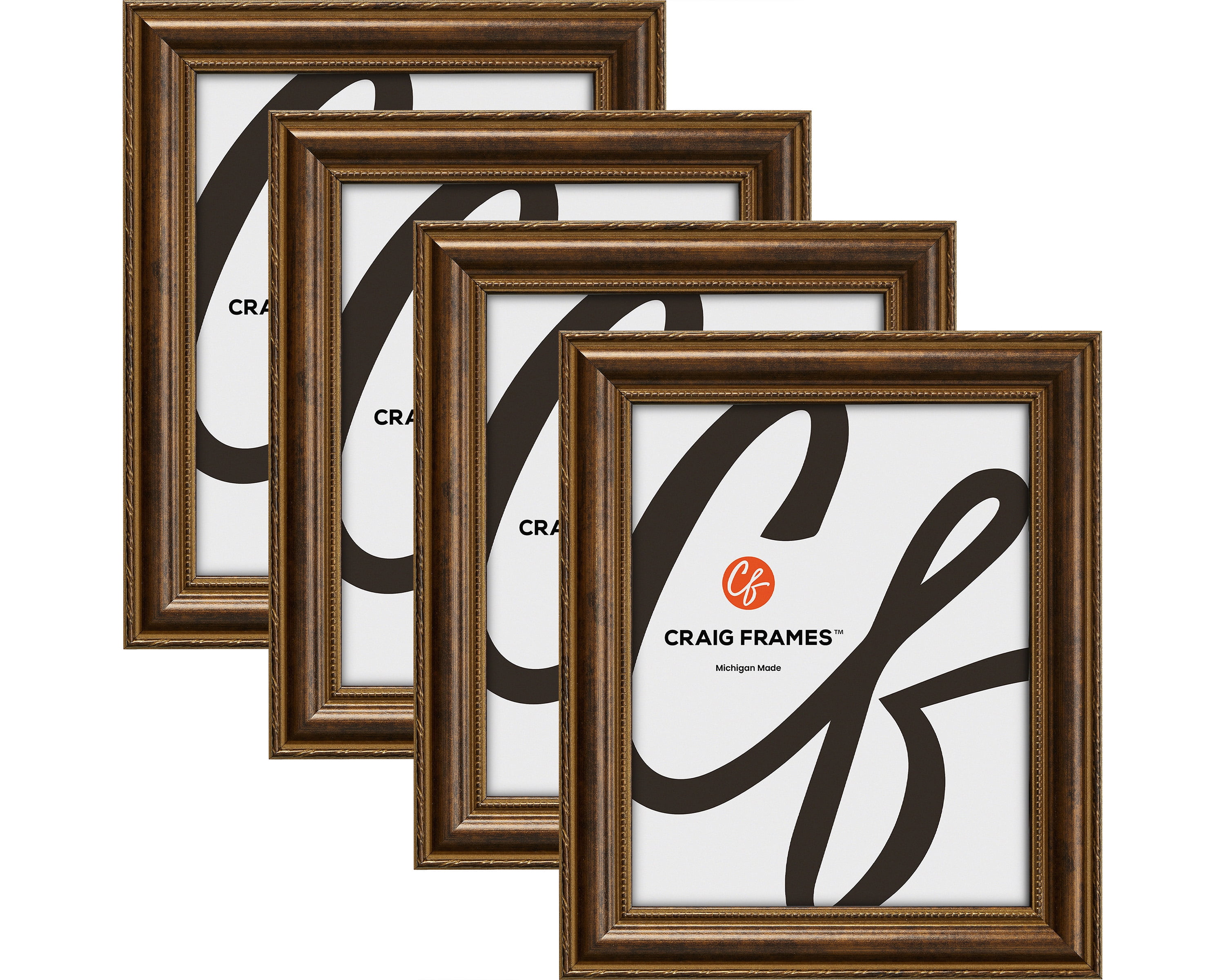 Victoria Ornate Bronze 16x16 Solid Wood Wall Picture Frame Set