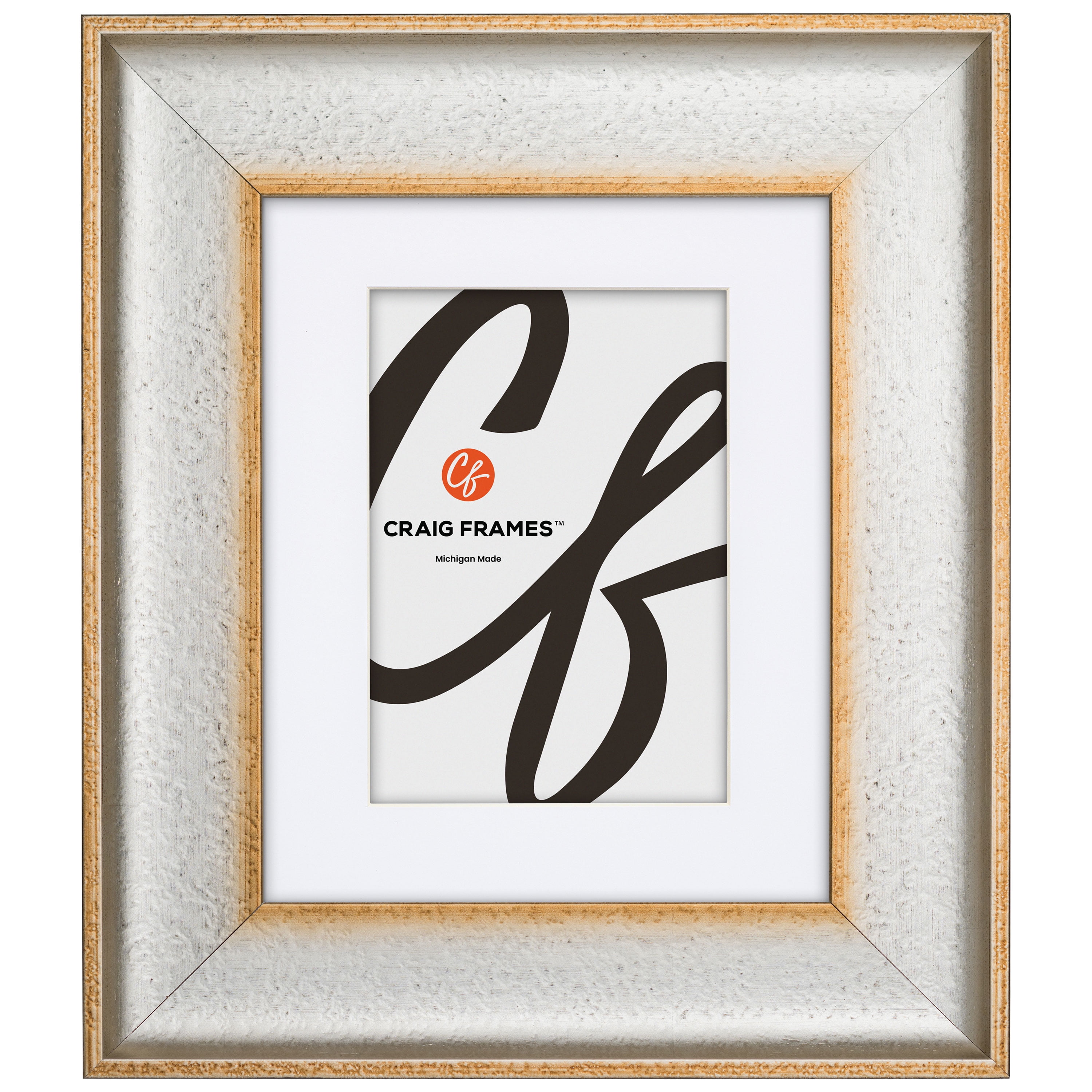 Craig Frames Cairo, 18x24 Picture Frame Matted for a 12x18 Photo, Silver
