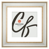 Craig Frames Cairo, 24x24 Picture Frame Matted for a 20x20 Photo, Silver