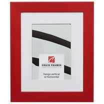 Craig Frames Colori, 10x13 inch Red Picture Frame Matted for a 7x10 Photo