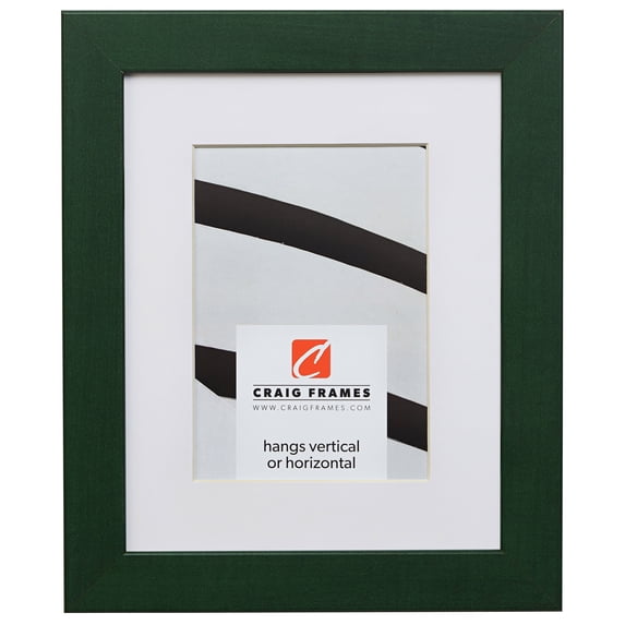 Craig Frames Colori, 12x18 inch Green Picture Frame Matted for a 10x13 Photo