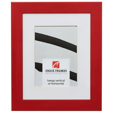 Craig Frames Colori, 12x18 inch Red Picture Frame Matted for a 10x13 Photo