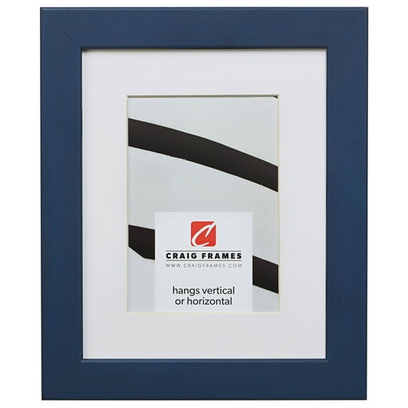 Craig Frames Colori, 14x22 inch Blue Picture Frame Matted for a 11x17 Photo