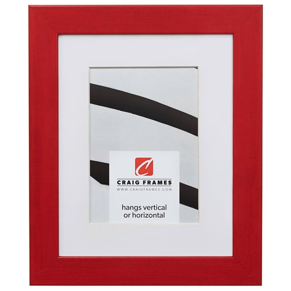 Craig Frames Colori, 20x26 inch Red Picture Frame Matted for a 16x22 Photo