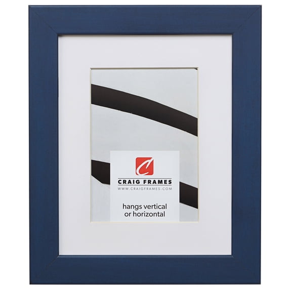 Craig Frames Colori, 5x7 inch Blue Picture Frame Matted for a 4x6 Photo