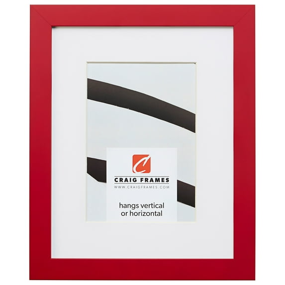 Craig Frames Confetti, 10x12 inch Modern Red Picture Frame Matted for an 8x10 Photo