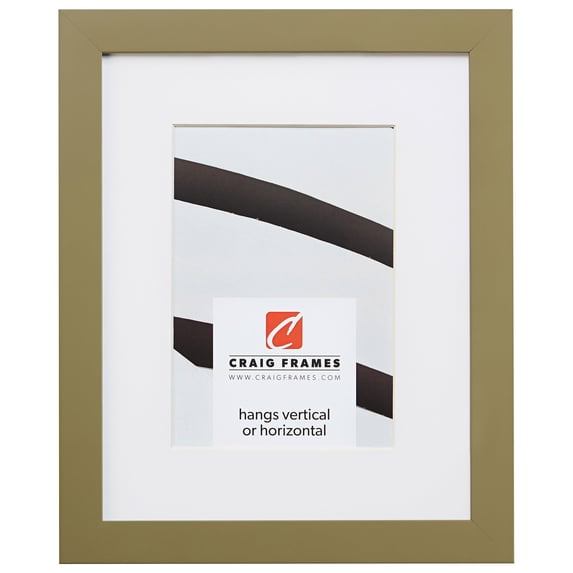 Craig Frames Confetti, 10x13 inch Modern Olive Green Picture Frame Matted for a 7x10 Photo