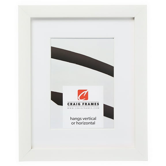 Craig Frames Confetti, 11x14 inch Modern White Picture Frame Matted for an 8x10 Photo