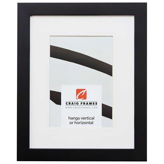 Craig Frames Confetti, 12x18 inch Modern Black Picture Frame Matted for a 10x13 Photo