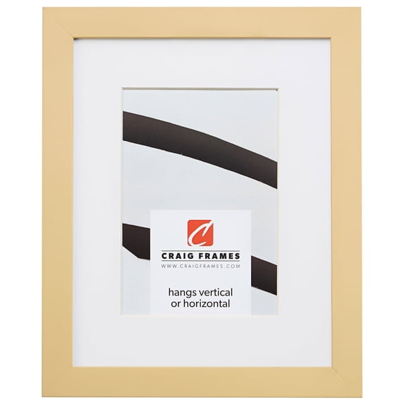 Craig Frames Confetti, 14x18 inch Modern Light Yellow Picture Frame Matted for a 10x13 Photo
