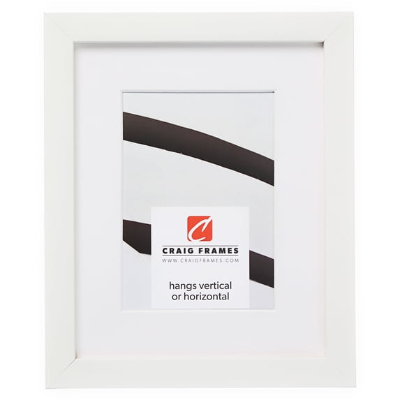 Craig Frames Confetti, 14x18 inch Modern White Picture Frame Matted for a 10x13 Photo