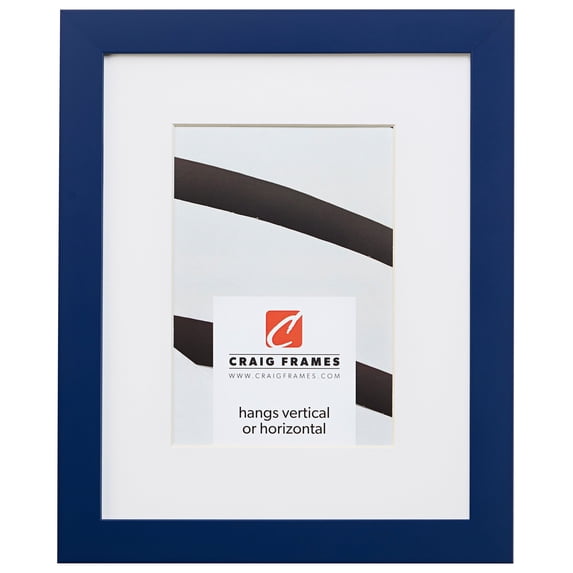 Craig Frames Confetti, 14x22 inch Modern Blue Picture Frame Matted for a 11x17 Photo