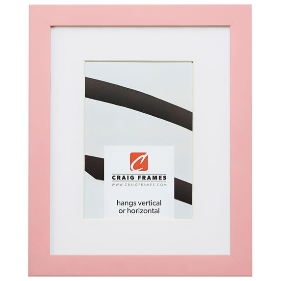 Craig Frames Confetti, 16x20 inch Modern Light Pink Picture Frame Matted for a 11x14 Photo