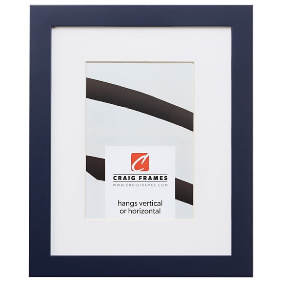 Craig Frames Confetti, 16x20 inch Modern Navy Blue Picture Frame Matted for a 11x14 Photo