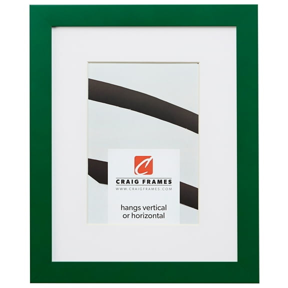 Craig Frames Confetti, 16x24 inch Modern Green Picture Frame Matted for a 12x18 Photo