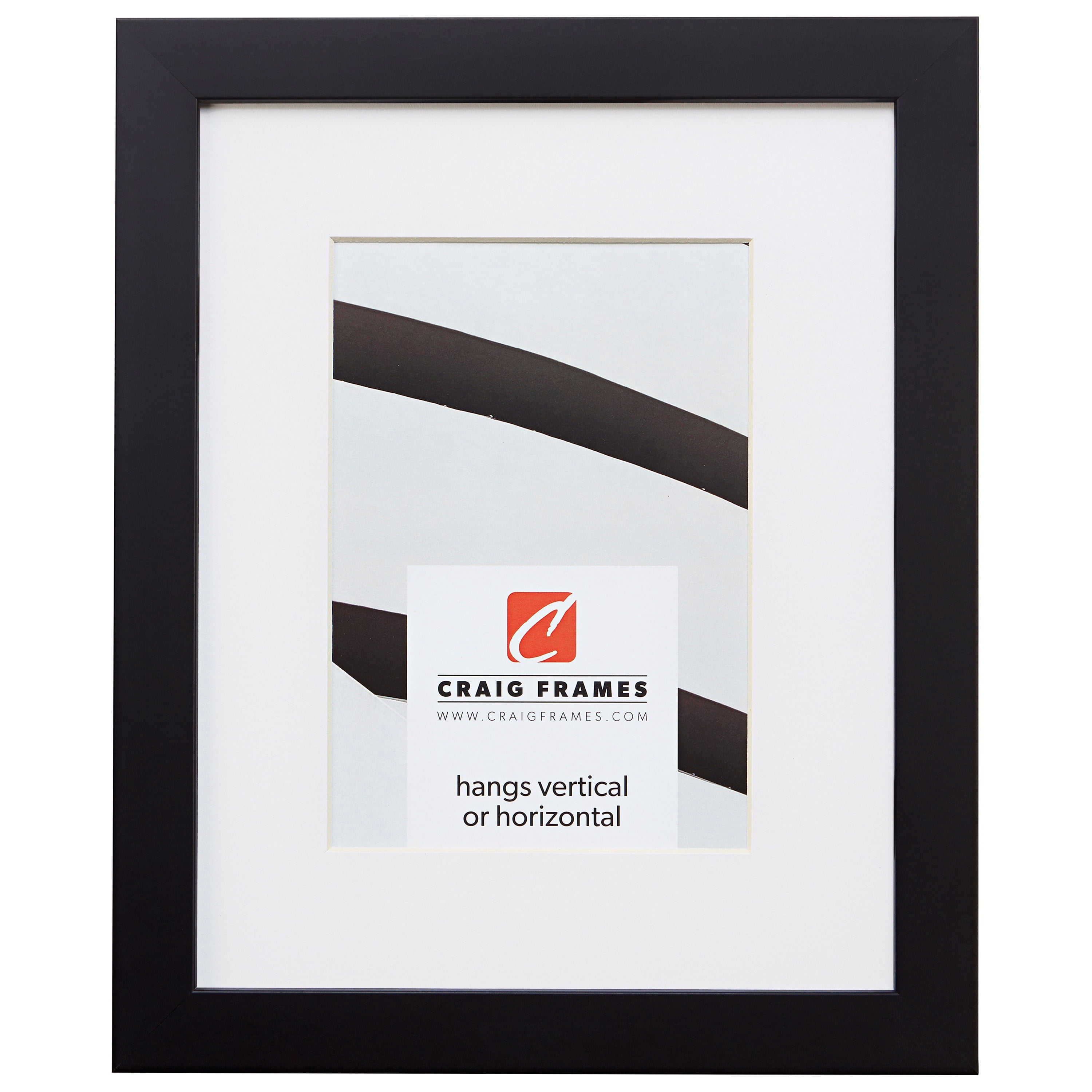 Craig Frames Confetti, 18x24 inch Modern Black Picture Frame Matted for a 12x18 Photo