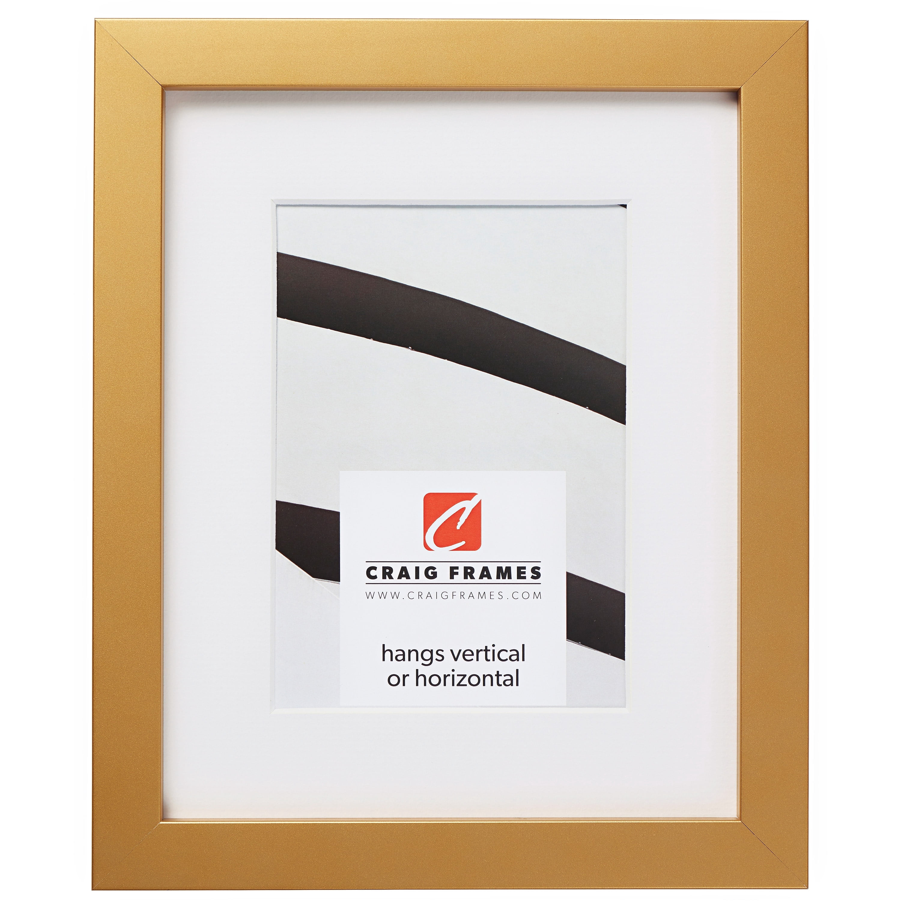 Craig Frames Confetti, 18x24 inch Modern Gold Picture Frame Matted for a 12x18 Photo