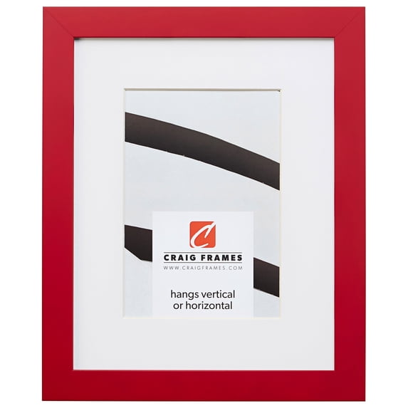 Craig Frames Confetti, 18x36 inch Modern Red Picture Frame Matted for a 14x32 Photo