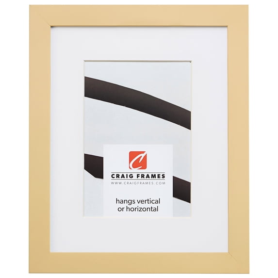 Craig Frames Confetti, 19x25 inch Modern Light Yellow Picture Frame Matted for a 14x20 Photo