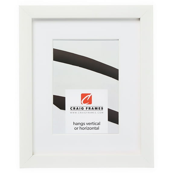 Craig Frames Confetti, 19x25 inch Modern White Picture Frame Matted for a 14x20 Photo