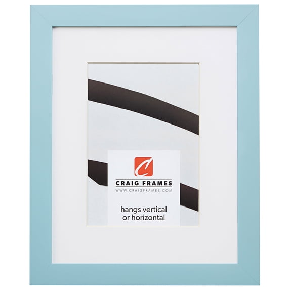 Craig Frames Confetti, 20x20 inch Modern Light Blue Picture Frame Matted for a 16x16 Photo