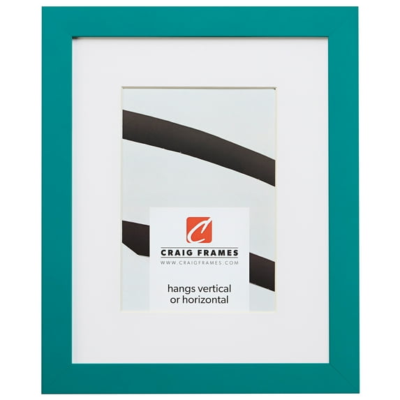 Craig Frames Confetti, 5x7 inch Modern Teal Blue Picture Frame Matted for a 4x6 Photo