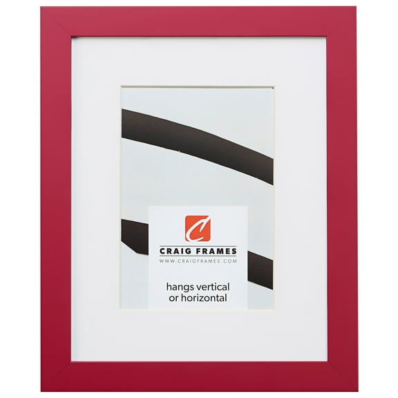 Craig Frames Confetti, 8.5x11 inch Modern Pink Picture Frame Matted for a 6x9 Photo