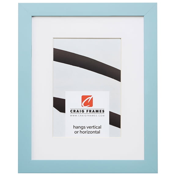 Craig Frames Confetti, 8x10 inch Modern Light Blue Picture Frame Matted for a 5x7 Photo